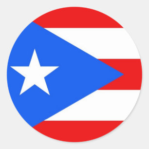 Rond Sticker avec drapeau de Porto Rico