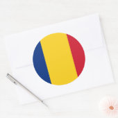 Rond Sticker avec drapeau de Roumanie (Enveloppe)
