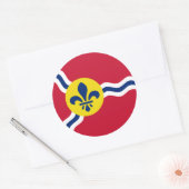 Rond Sticker avec Drapeau de Saint-Louis, Missouri (Enveloppe)
