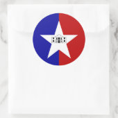 Rond Sticker avec Drapeau de San Antonio, USA (Sac)