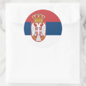 Rond Sticker avec Drapeau de Serbie (Sac)