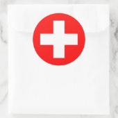 Rond Sticker avec Drapeau de Suisse (Sac)
