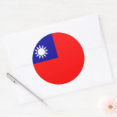 Rond Sticker avec Drapeau de Taïwan (Enveloppe)