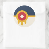 Rond Sticker avec Drapeau de Tulsa, Oklahoma (Sac)