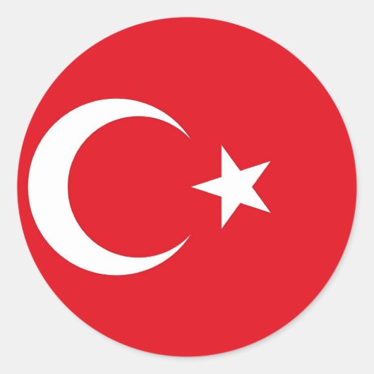 Rond Sticker avec Drapeau de Turquie (Devant)