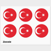 Rond Sticker avec Drapeau de Turquie (Feuille)