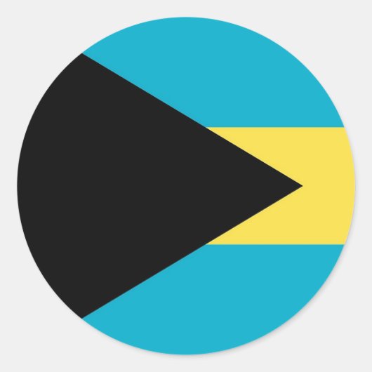 Rond Sticker avec drapeau des Bahamas (Devant)