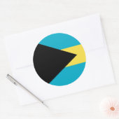 Rond Sticker avec drapeau des Bahamas (Enveloppe)