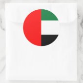 Rond Sticker avec drapeau des Émirats Arabes Unis (Sac)