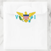 Rond Sticker avec drapeau des îles Vierges (Sac)