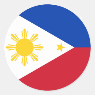 Rond Sticker avec drapeau des Philippines