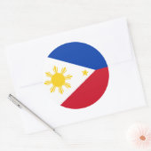Rond Sticker avec drapeau des Philippines (Enveloppe)