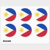 Rond Sticker avec drapeau des Philippines (Feuille)