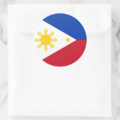 Rond Sticker avec drapeau des Philippines (Sac)