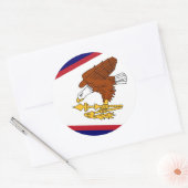 Rond Sticker avec Drapeau des Samoa américaines (Enveloppe)