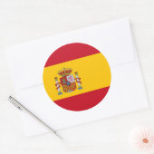 Rond Sticker avec drapeau d'Espagne (Enveloppe)
