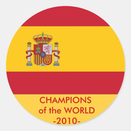 Rond Sticker avec drapeau d'Espagne (Devant)
