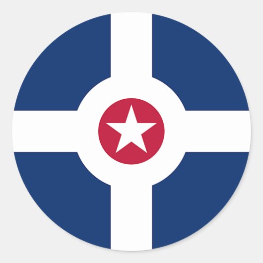 Rond Sticker avec Drapeau d'Indianapolis, USA (Devant)