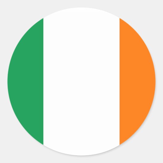 Rond Sticker avec Drapeau d'Irlande (Devant)