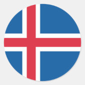 Rond Sticker avec Drapeau d'Islande (Devant)