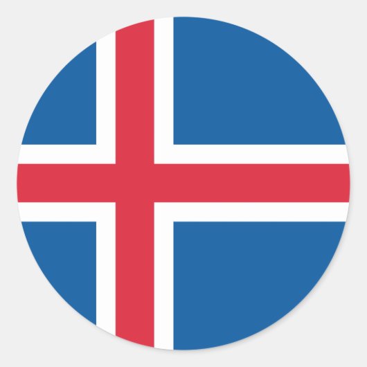 Rond Sticker avec Drapeau d'Islande (Devant)