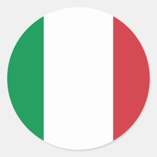 Rond Sticker avec Drapeau d'Italie (Devant)