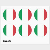Rond Sticker avec Drapeau d'Italie (Feuille)
