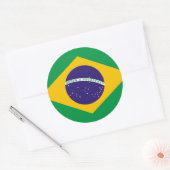 Rond Sticker avec drapeau du Brésil (Enveloppe)