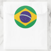 Rond Sticker avec drapeau du Brésil (Sac)