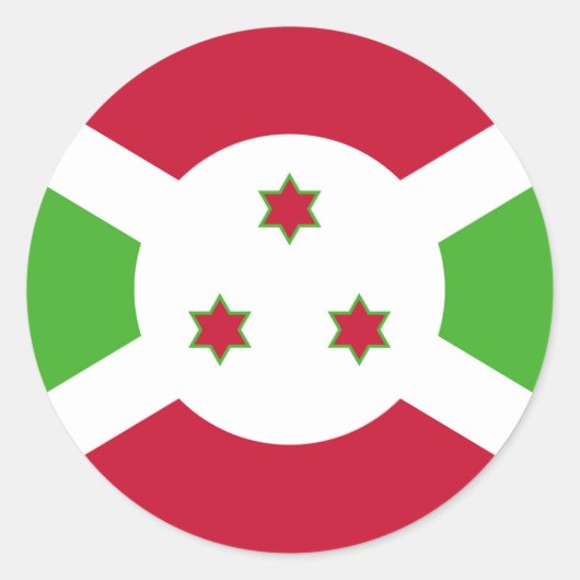 Rond Sticker avec Drapeau du Burundi (Devant)