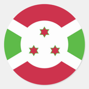 Rond Sticker avec Drapeau du Burundi