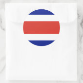 Rond Sticker avec Drapeau du Costa Rica (Sac)