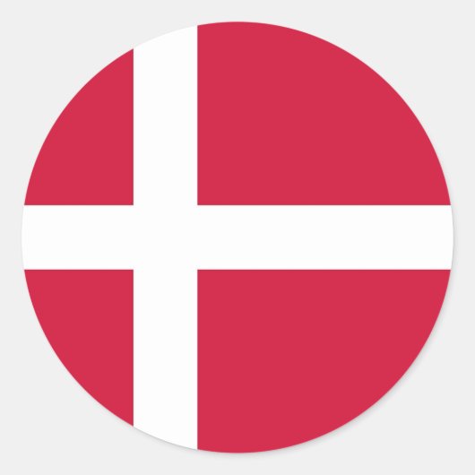 Rond Sticker avec drapeau du Danemark (Devant)