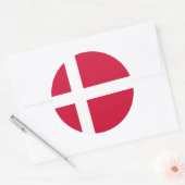 Rond Sticker avec drapeau du Danemark (Enveloppe)