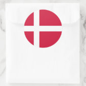 Rond Sticker avec drapeau du Danemark (Sac)