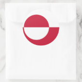 Rond Sticker avec drapeau du Groenland (Sac)