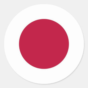 Rond Sticker avec drapeau du Japon