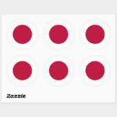 Rond Sticker avec drapeau du Japon (Feuille)