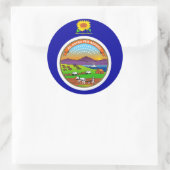 Rond Sticker avec drapeau du Kansas (Sac)