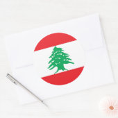 Rond Sticker avec drapeau du Liban (Enveloppe)
