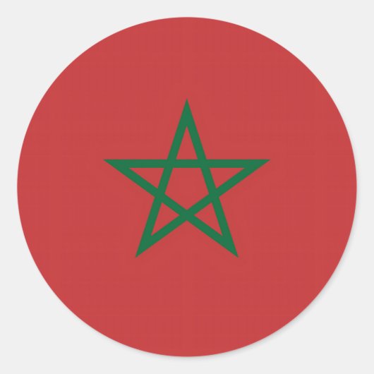 Rond Sticker avec drapeau du Maroc (Devant)