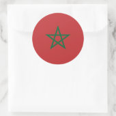Rond Sticker avec drapeau du Maroc (Sac)
