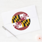 Rond Sticker avec Drapeau du Maryland (Enveloppe)