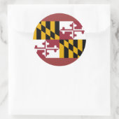 Rond Sticker avec Drapeau du Maryland (Sac)