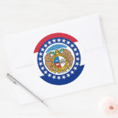 Rond Sticker avec drapeau du Missouri (Enveloppe)