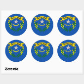 Rond Sticker avec Drapeau du Nevada (Feuille)