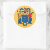 Rond Sticker avec drapeau du New Jersey (Sac)