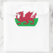 Rond Sticker avec Drapeau du Pays de Galles (Sac)
