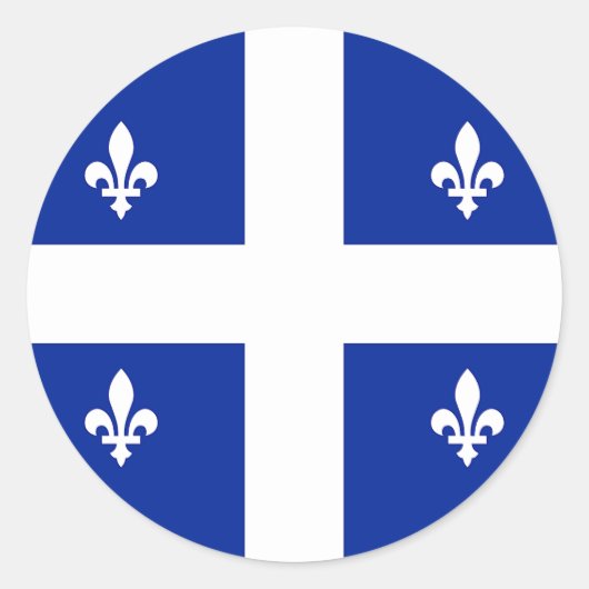Rond Sticker avec drapeau du Québec, Canada (Devant)