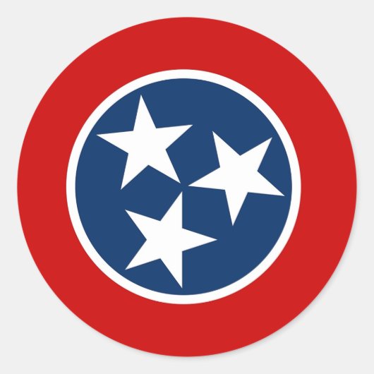 Rond Sticker avec Drapeau du Tennessee (Devant)